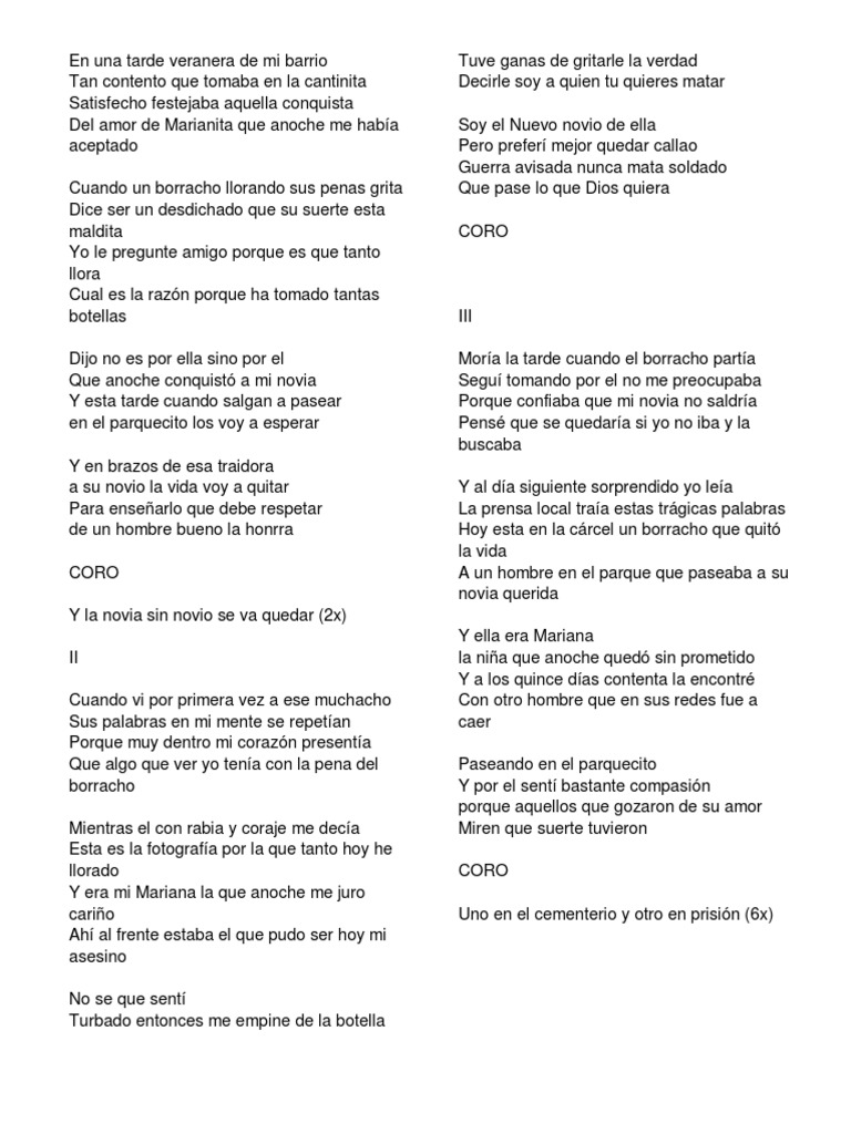 Letra Marianita PDF | PDF
