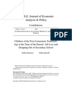 Kertesi Kézdi Children of The Post-Communist Transition BE Journal of EAP Vol7 No2 2007 PDF