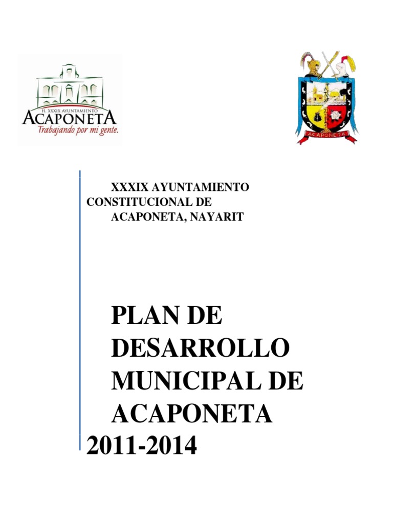 Plan de Desarrollo Municipal - 2011 - 2014 | PDF | Alcalde | Gobierno local