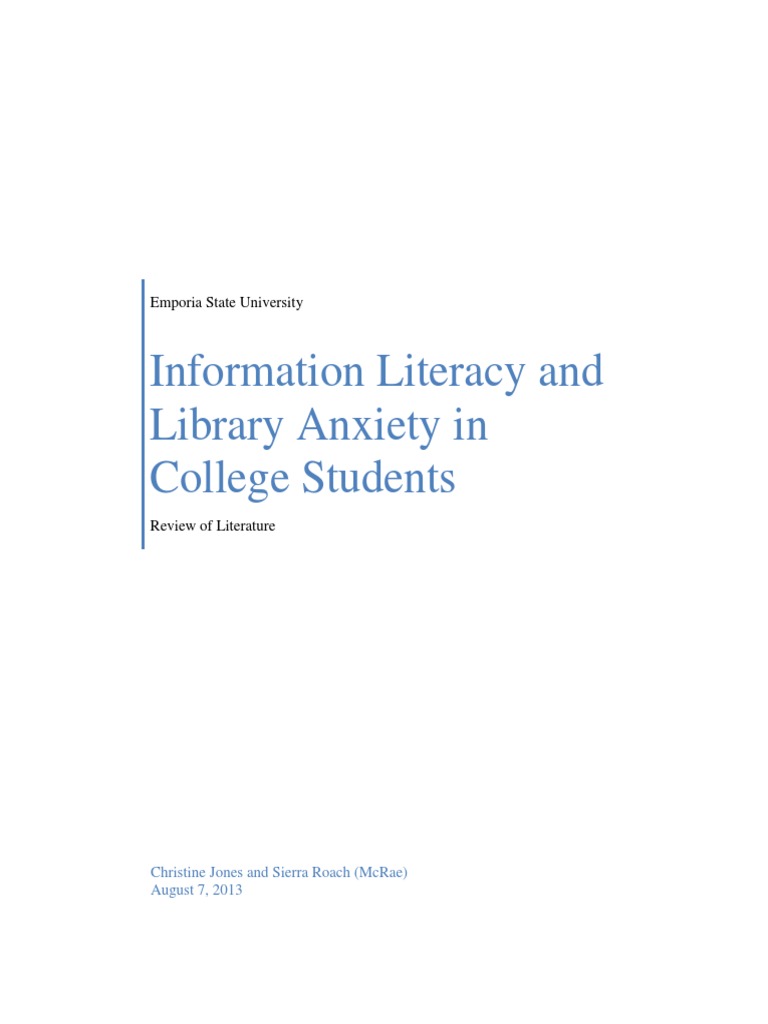 Library Anxiety and Information Literacy | PDF | Information Literacy ...
