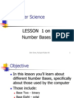 Computer Science: Lesson 1 On Number Bases