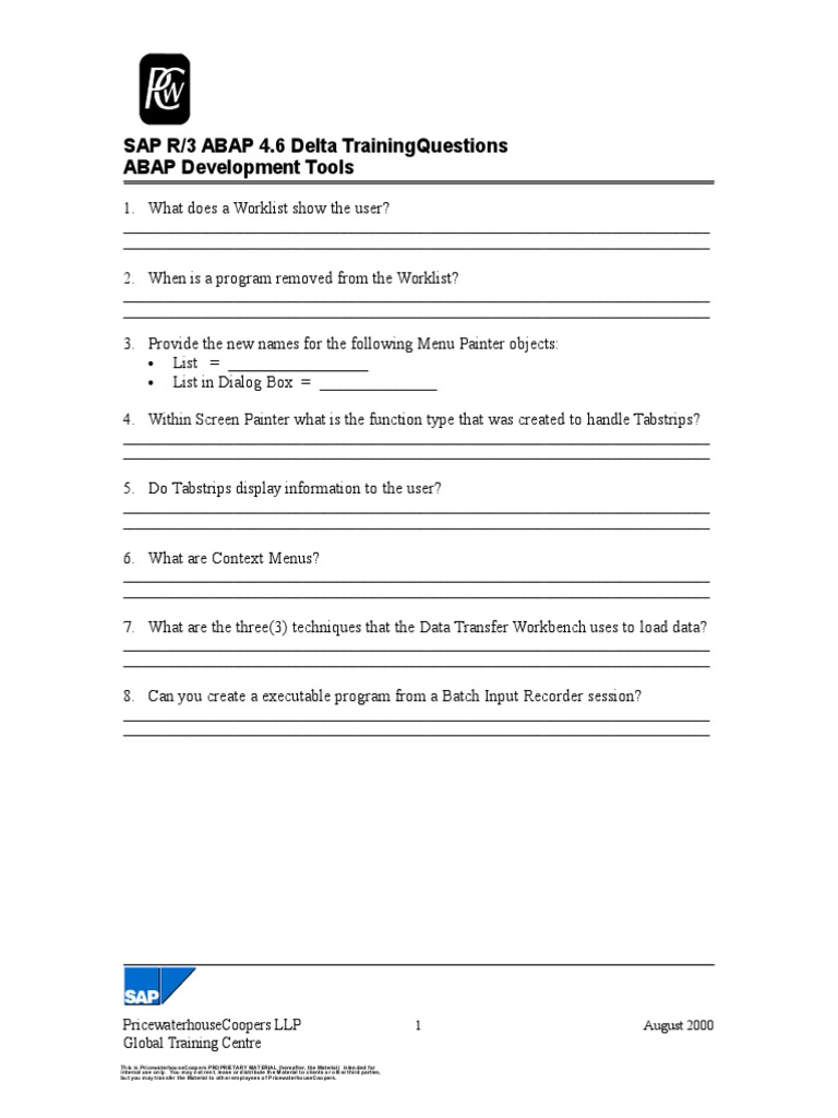 ABAP Development Tools Questions | PDF