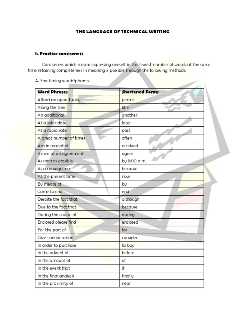 Techniques for Concise Technical Writing | PDF | Linguistics | Syntax