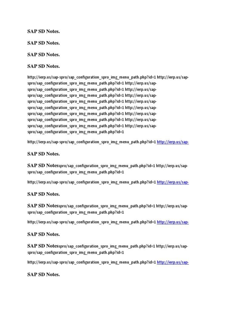 SAP SD Notes. SAP SD Notes. SAP SD Notes. SAP SD Notes | PDF ...