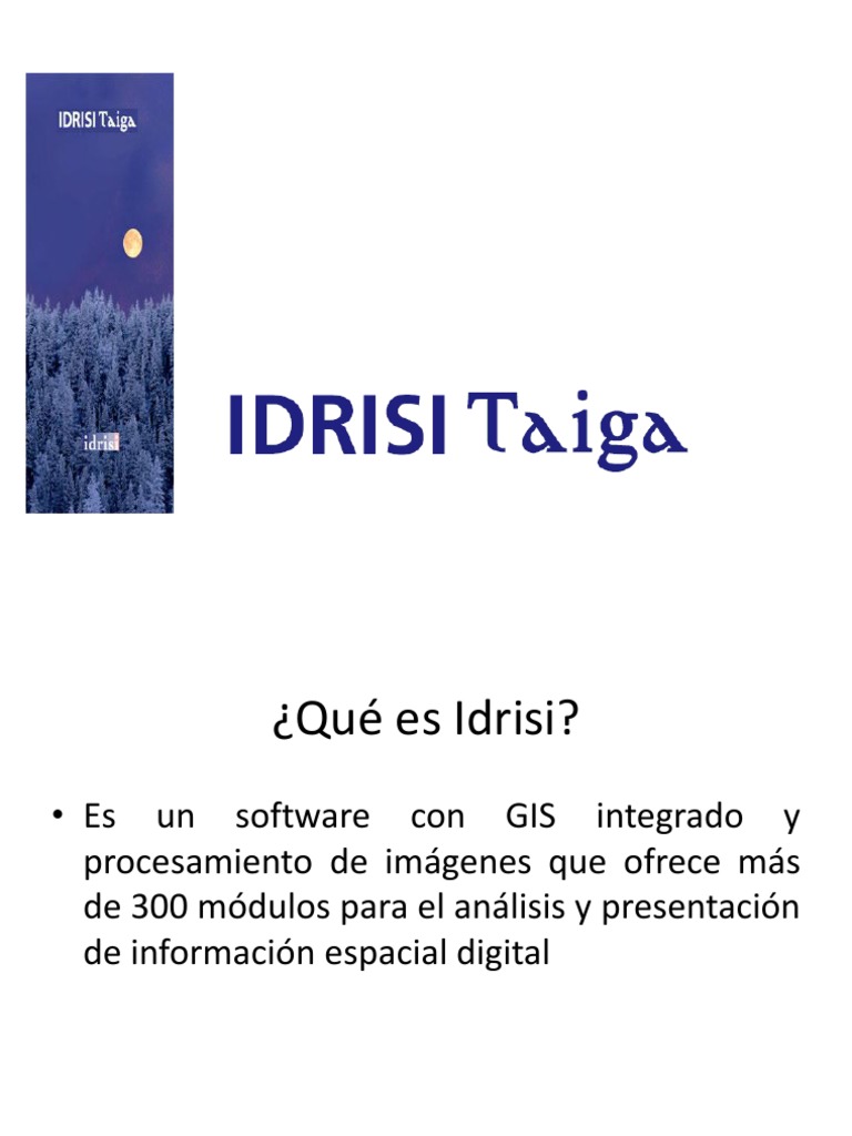 Idrisi: Software GIS y Análisis Espacial | PDF | Sistema de información ...