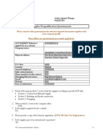 Supplier Questionnaire ACF
