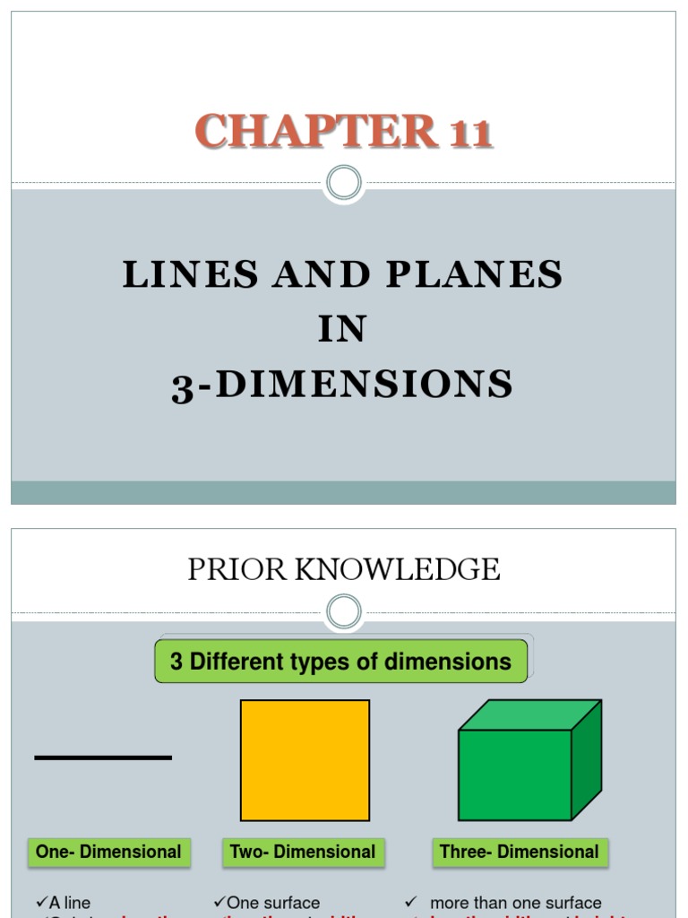 Form 4 Chapter 11 Lines and Planes in 3 Dimensions | PDF | Line ...