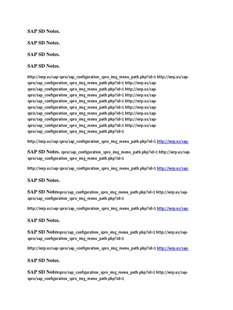 SAP SD Notes Overview | PDF
