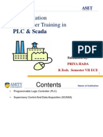 A Presentation On Summer Training In: PLC & Scada