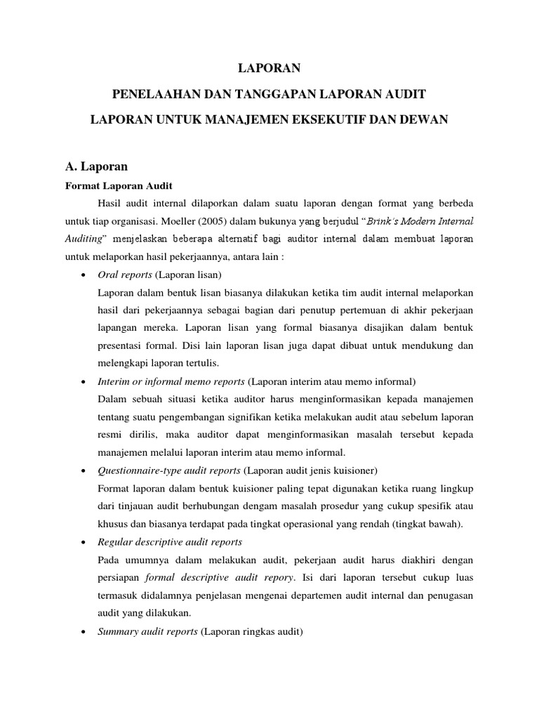 42+ Contoh laporan hasil audit internal bank info