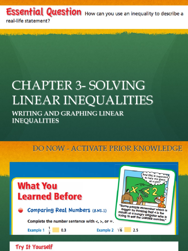 Linear Inequalities for Students | PDF