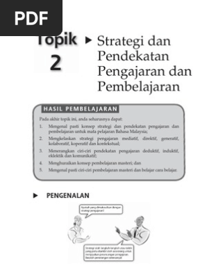 Topik 2 Strategi Dan Pendekatan Pengajaran Dan Pembelajaran Pdf Pdf