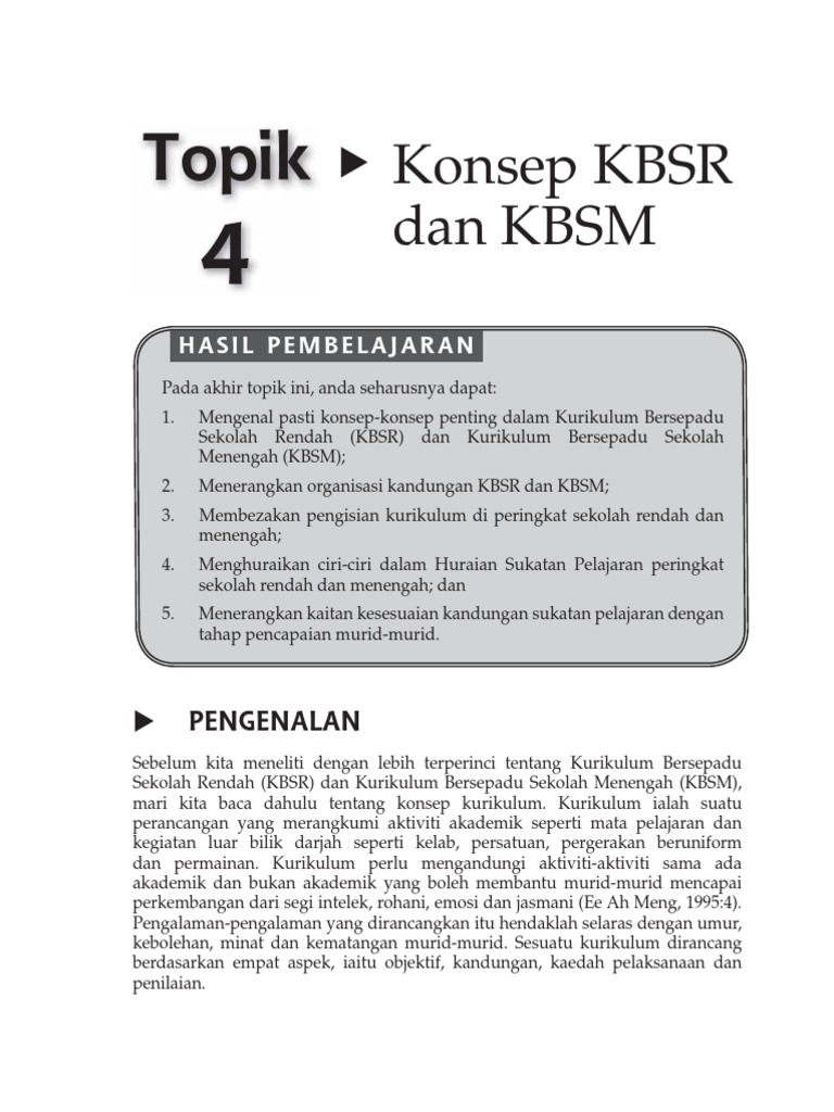 Topik 4 Konsep Kbsr Dan Kbsm Pdf