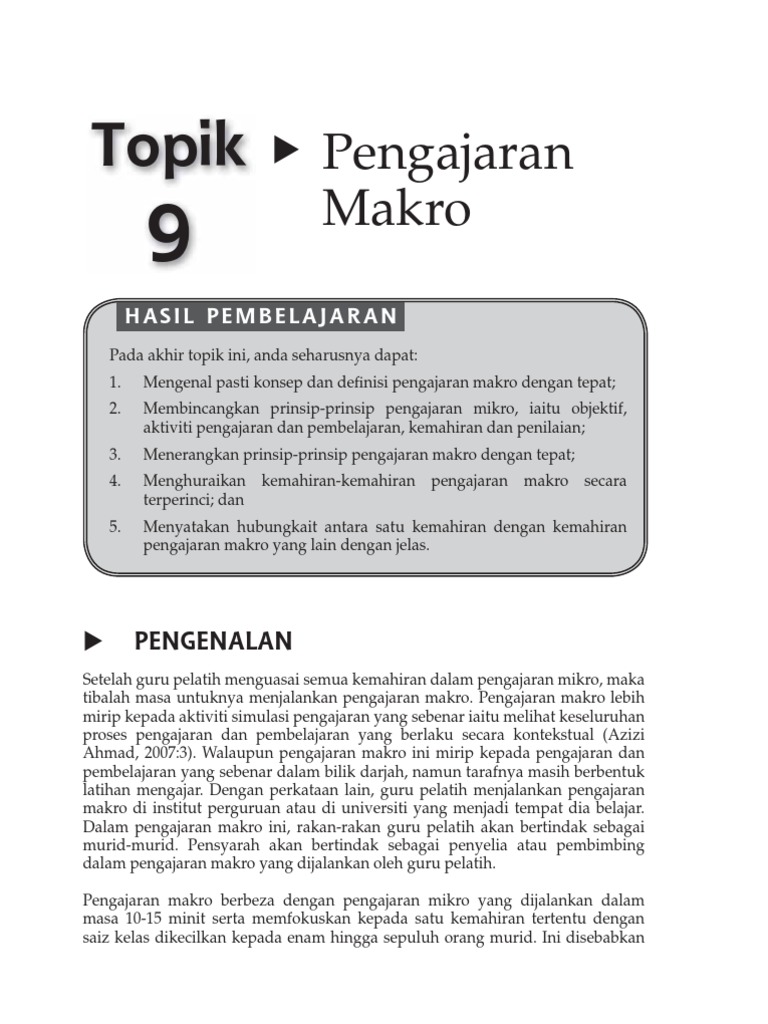 Topik 9 Pengajaran Makro Pdf Pdf