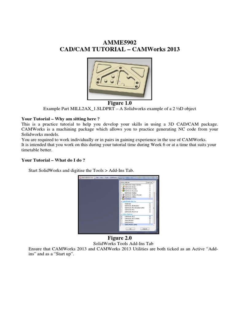 AMME 5902 CAMWorks Tutorial 05102014 PDF | PDF | Art | Technology ...