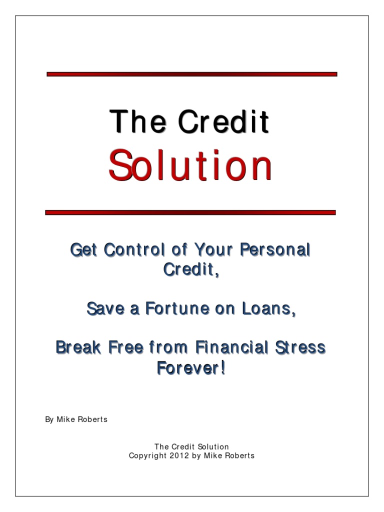 The Credit Solution | PDF | Collection Agency | Loans