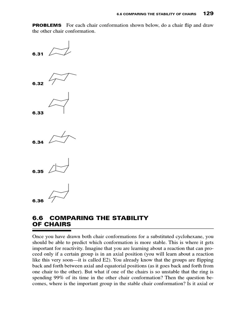 Problems 6.6 Comparing The Stability of Chairs PDF Conformational