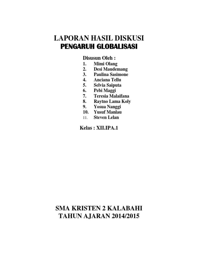 Contoh Laporan Hasil Diskusi Tentang Pemanasan Global