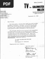 TV for Goldwater Fundraising Letter