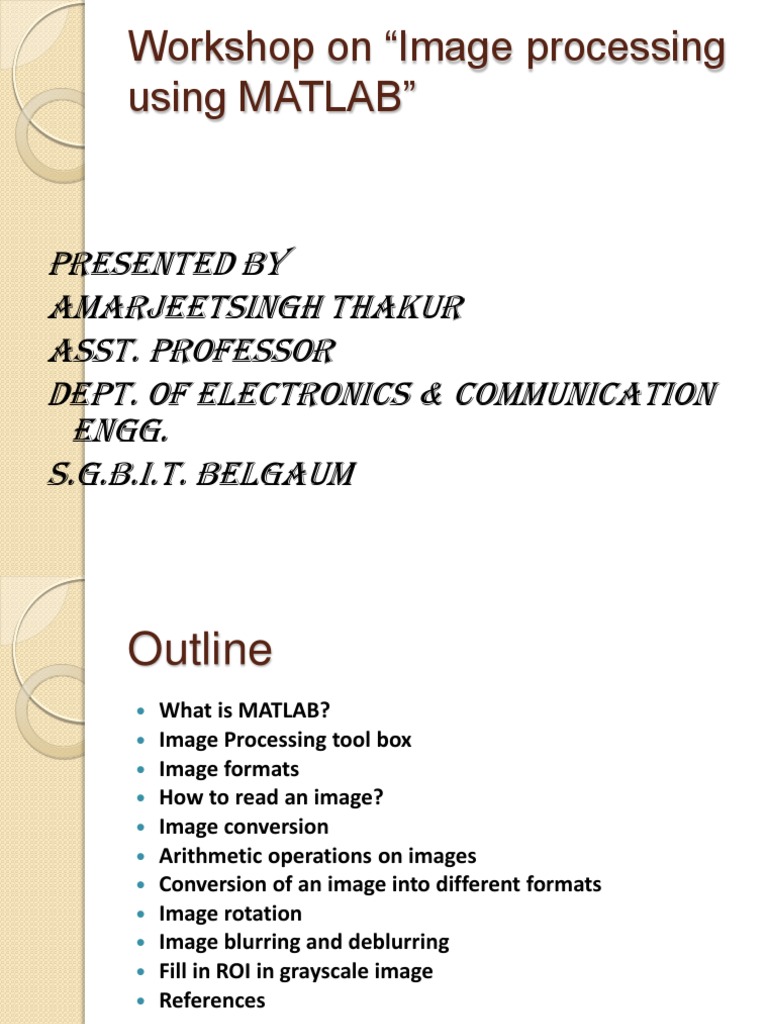 Matlab Image Processing | PDF | Matlab | Matrix (Mathematics)