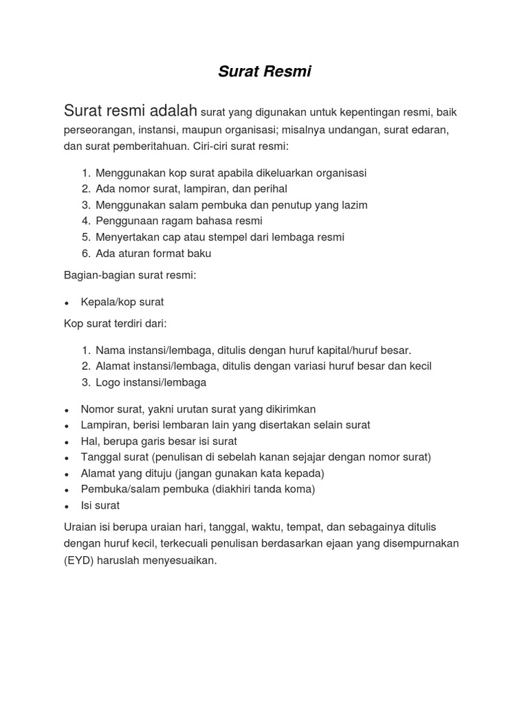Tidak Menggunakan Kop Surat Adalah Ciri Surat - Contoh Kop 