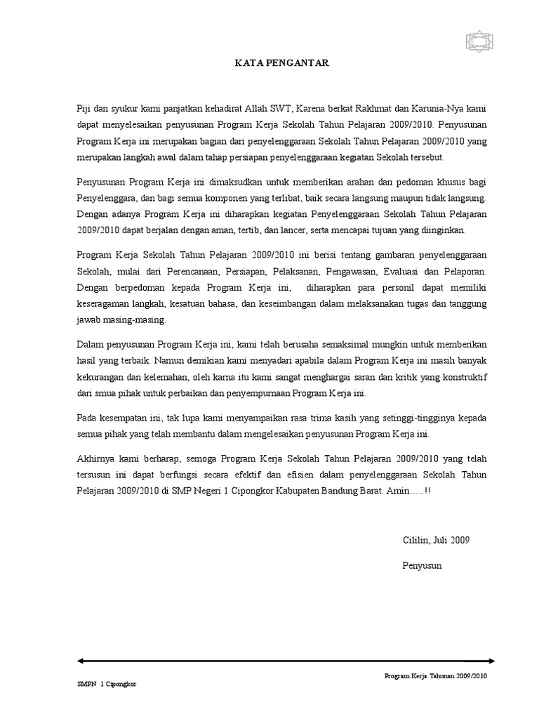 Contoh Program Kerja sekolah