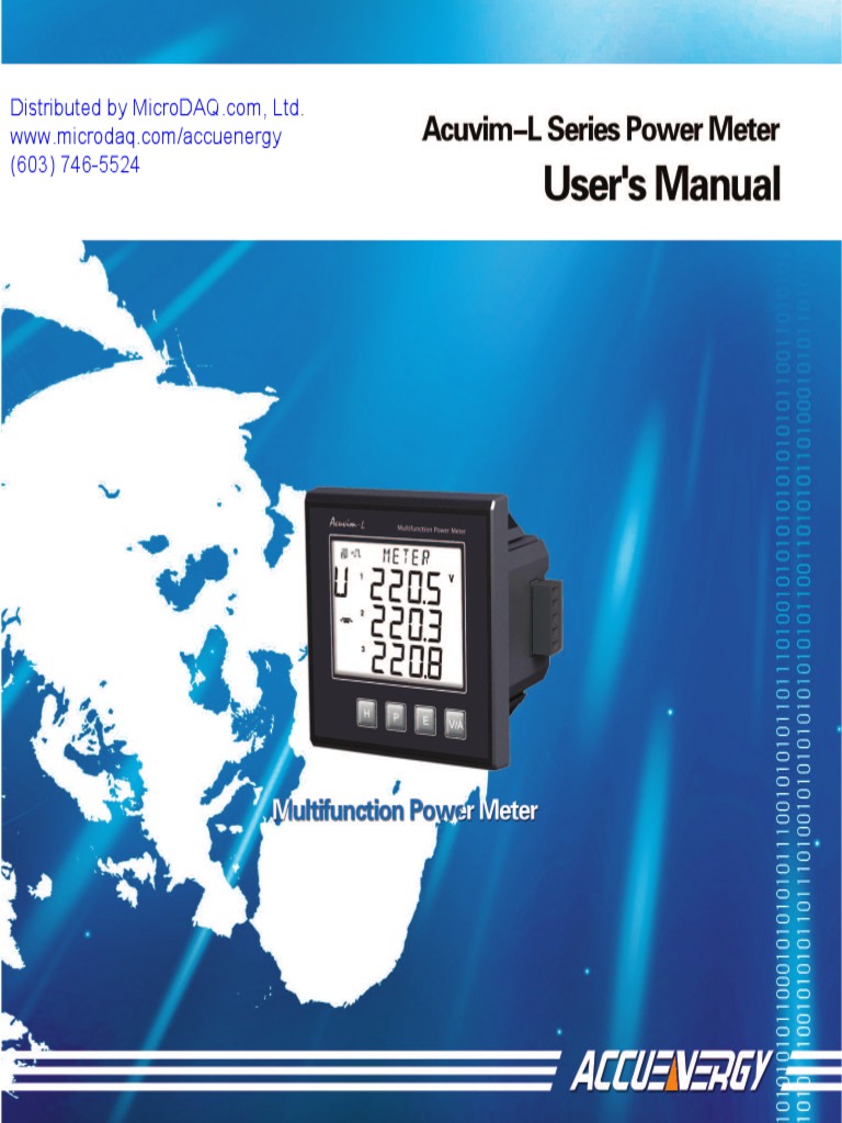 Acuvim L Power Meter User Manual PDF Power Supply Manufactured Goods