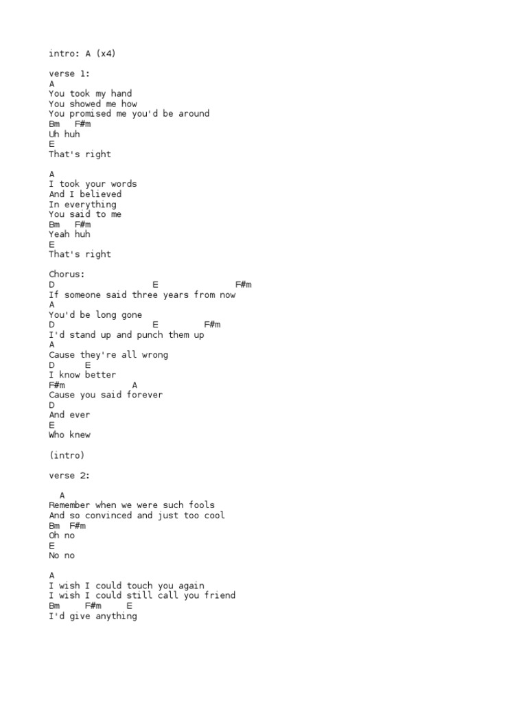 When will i touch you again lyrics