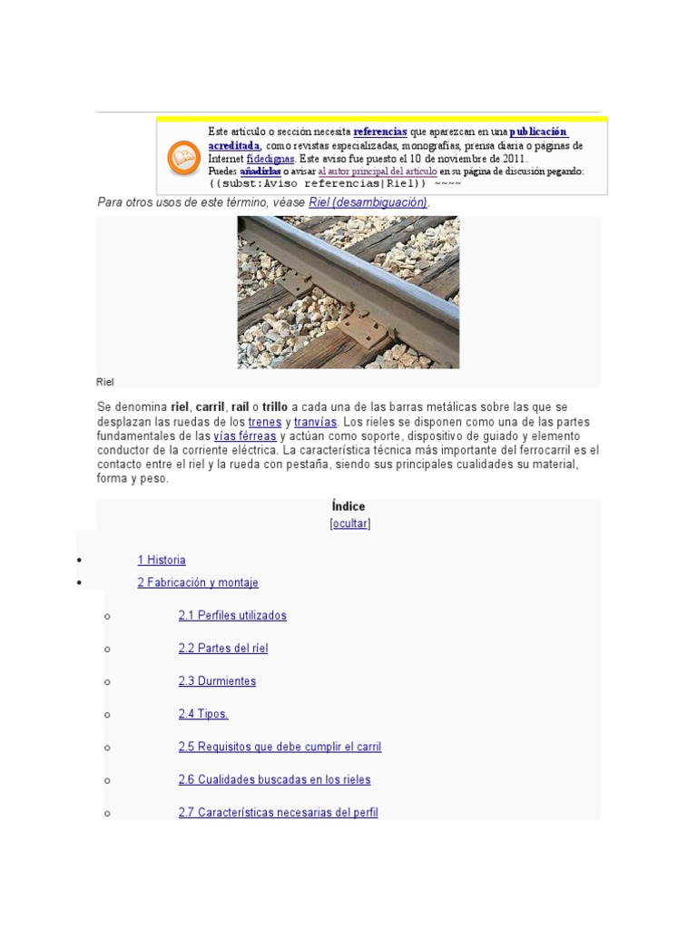 Tipos y características de rieles ferroviarios | PDF | Transporte ...