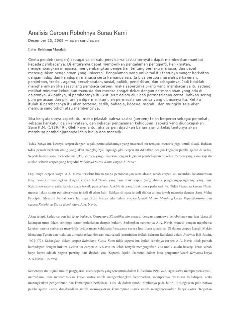 Analisis Cerpen