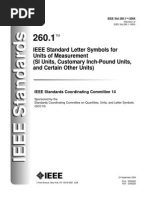 IEEE STD 260.1-2004 (Revision of IEEE STD 260.1-1993) - IEEE STD Letter Sym For Units of Meas (SI Units, Cust Inch-Pound Units)