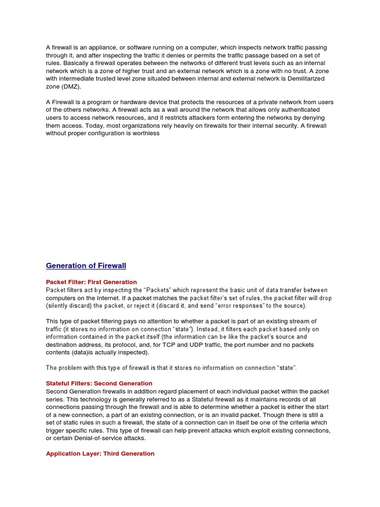A Firewall Is An Appliance | PDF | Firewall (Computing) | Proxy Server