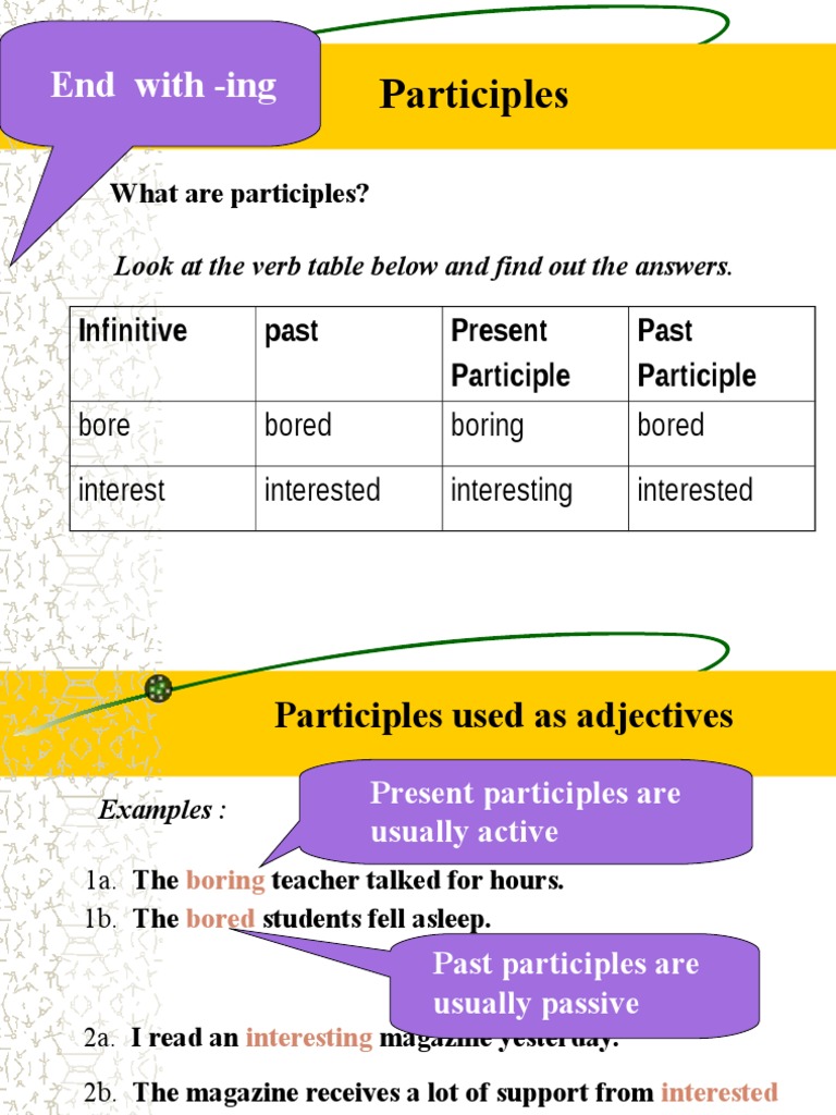 Understanding Participles and Their Uses | PDF | Language Arts & Discipline