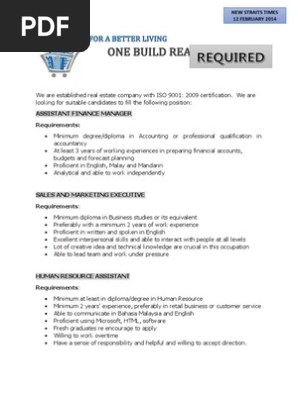 Job Advertisement
