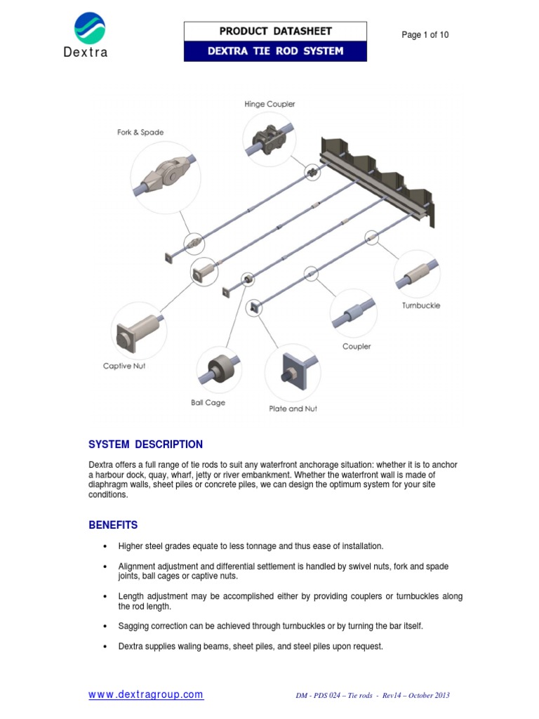 Marine Tie Rod Systems Overview | PDF | Deep Foundation | Galvanization