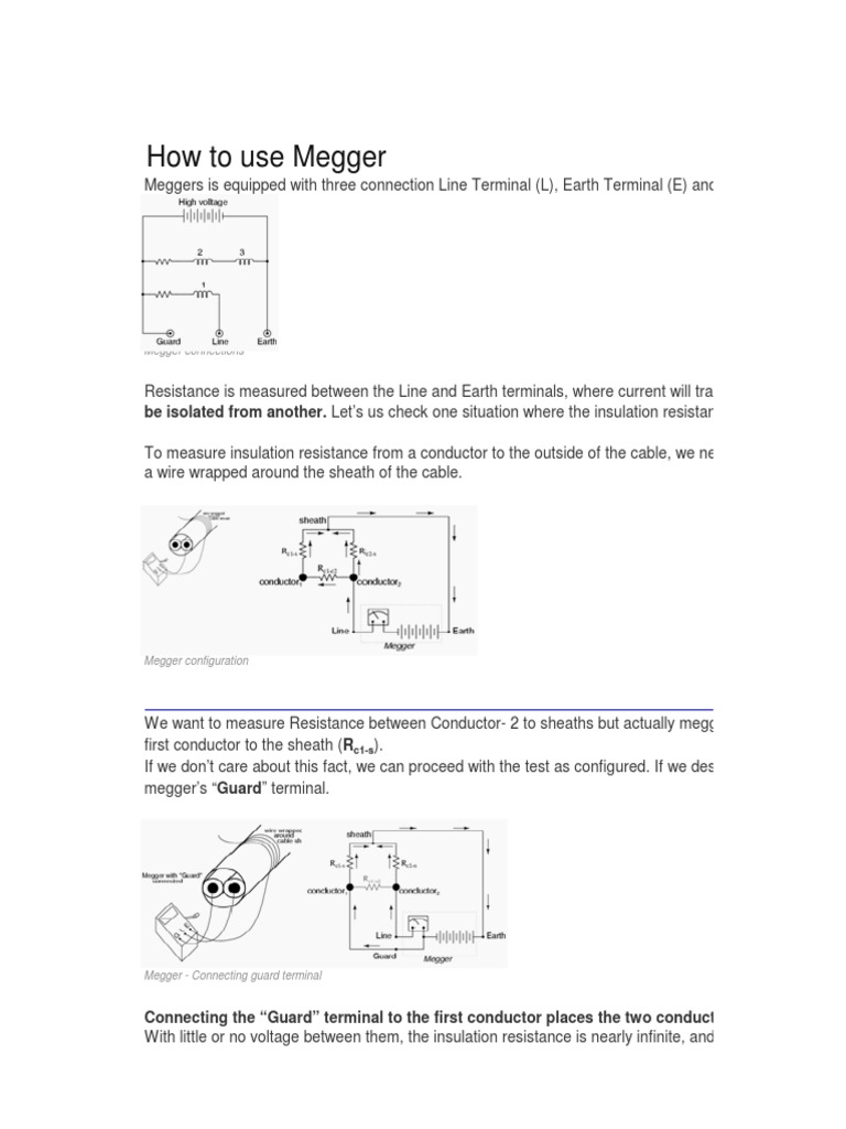 How To Use Megger... PDF Electrical Conductor Electrical