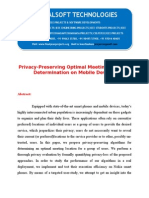 IEEE 2014 JAVA MOBILE COMPUTING PROJECT Privacy-Preserving Optimal Meeting Location Determination On Mobile Devices