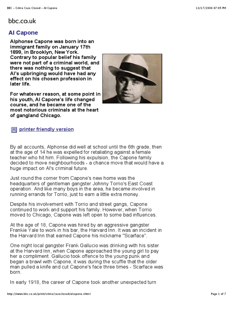Bbc Al Capone 1 2 Pdf Al Capone Crime Violence