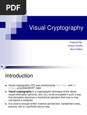 Visual Cryptography | PDF | Cryptography | Security Engineering