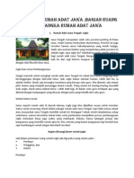 Jenis Jenis Rumah Adat Jawa, Bagian Ruang Dan Rangka Rumah Adat Jawa