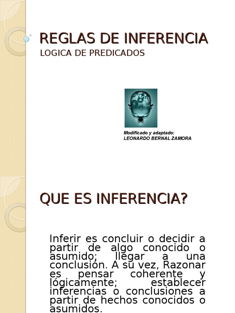Reglas de Inferencia en Lógica de Predicados | PDF | Inferencia ...