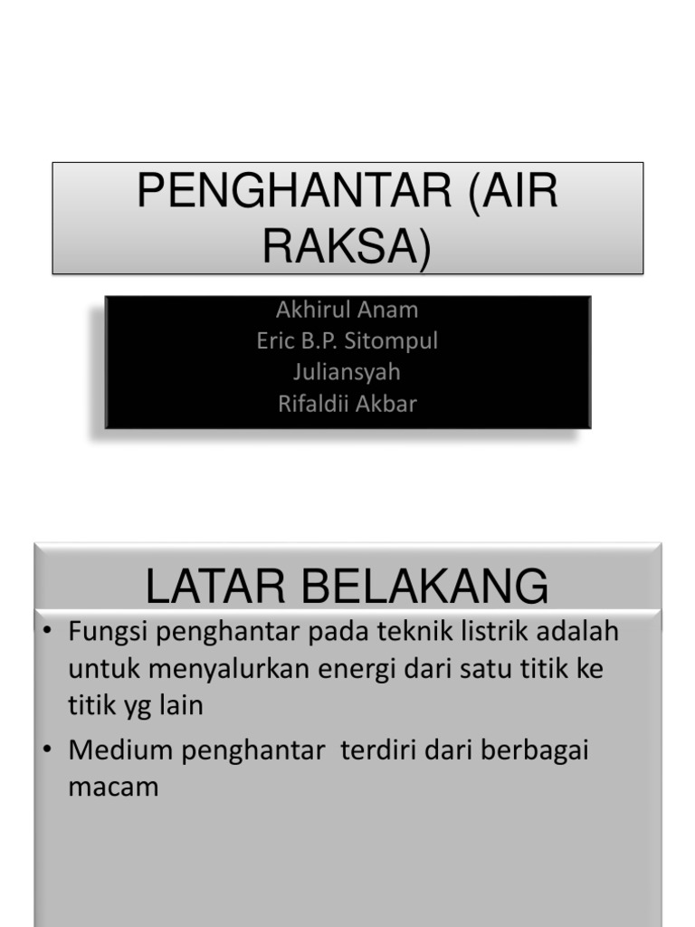 Fungsi dan Karakteristik Air Raksa | PDF | Sains & Matematika ...