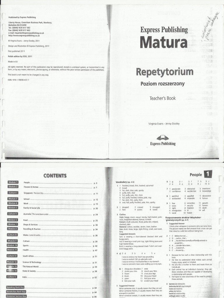 Express Publishing Matura Repetytorium Odpowiedzi Poziom Podstawowy EXPRESS PUBLISHING MATURA - REPETYTORIUM. POZIOM ROZSZERZONY TEACHER'S