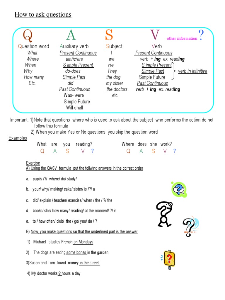 Asking Questions: Exercises and Examples | PDF | Verb | Question
