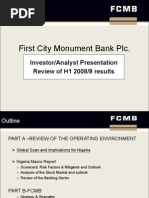 First City Monument Bank PLC.: Investor/Analyst Presentation Review of H1 2008/9 Results