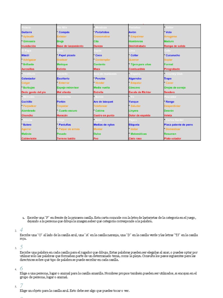 Fichas Pictionary | PDF, image size:768x1024