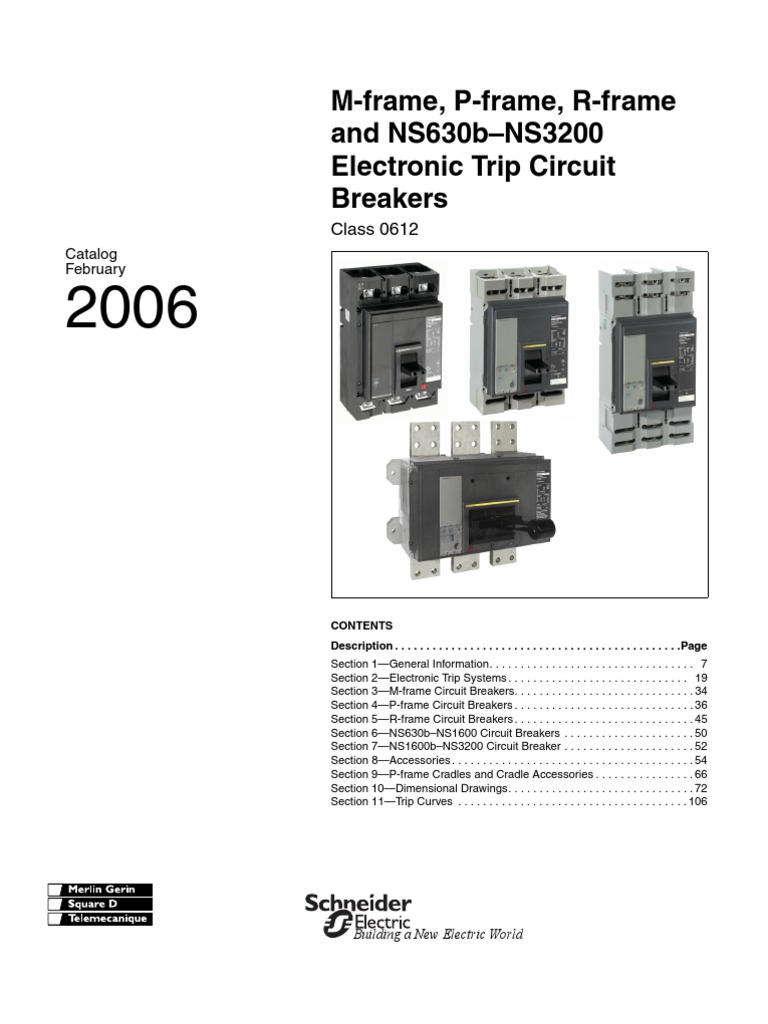 Schneider Electric Powerpact Breakers M P R Catalog Switch