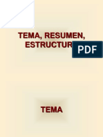 Tema, Resumen, Estructura