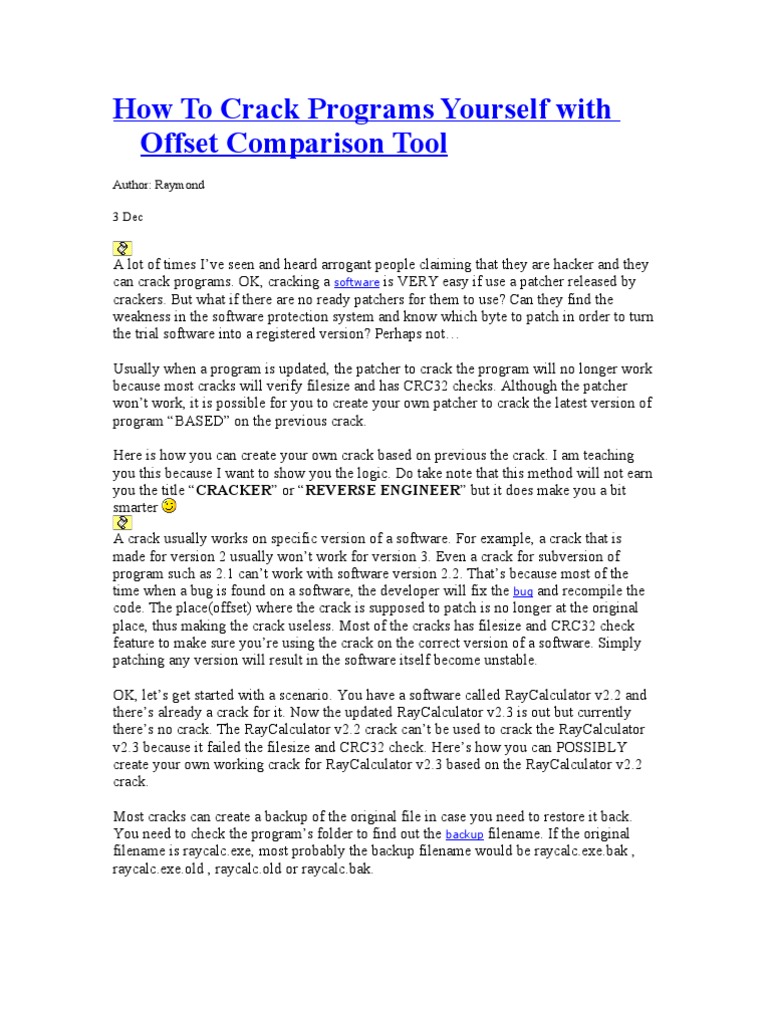 Copy of How to Crack Programs Yourself With Offset Comparison Tool