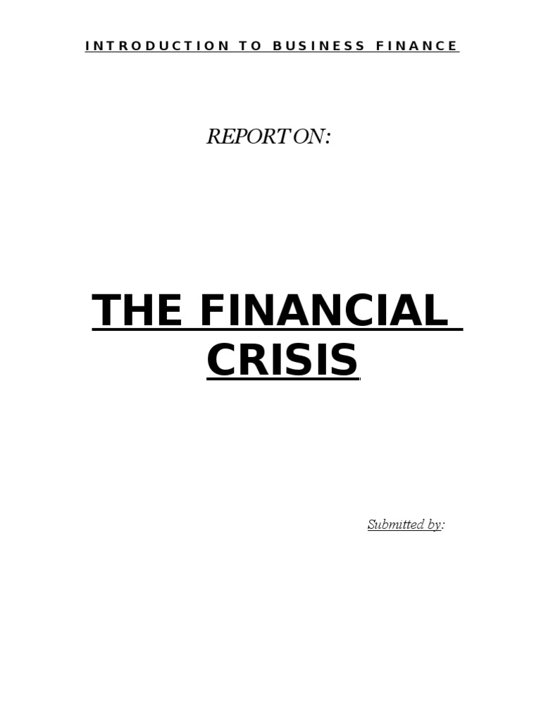 Causes of the Financial Crisis Explained | PDF | Shadow Banking System ...